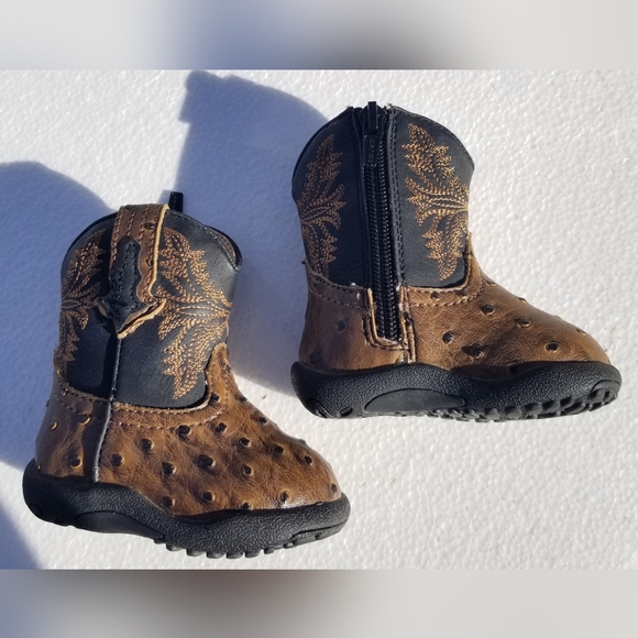 Roper Jed infant western cowboy boots ostrich - Picture 4 of 7